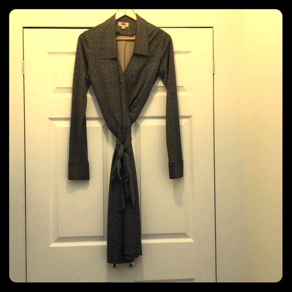 DVF long sleeve wrap dress